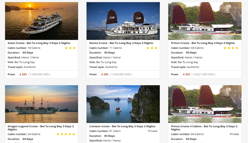 How to book cruise in Bai Tu Long bay